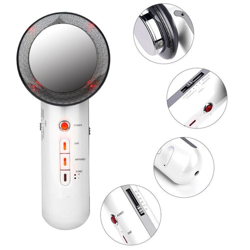 3 In 1 Ultrasonic Far Infrared EMS Facial Body Slimming Massager Skin